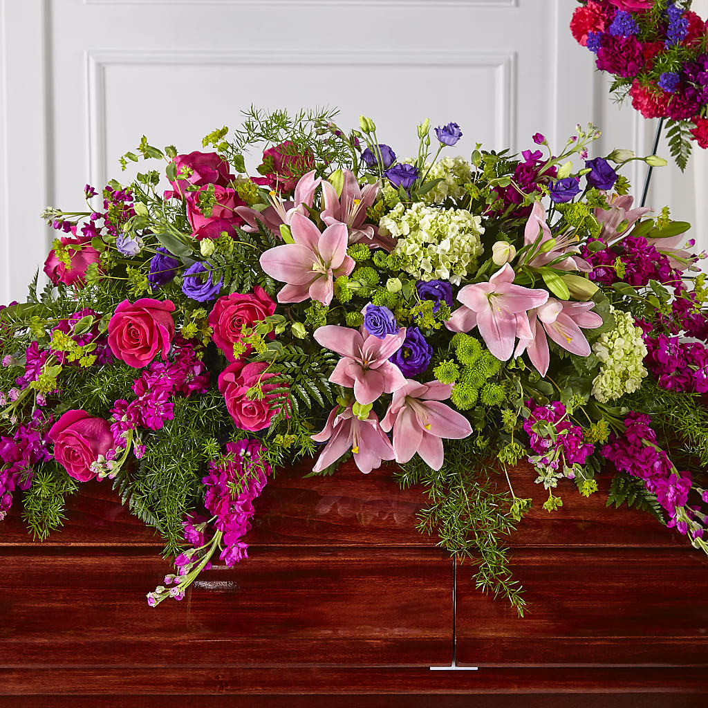 Radiant Tribute Casket Spray – CINDY'S FLOWERS AND GIFTS, Colonia NJ