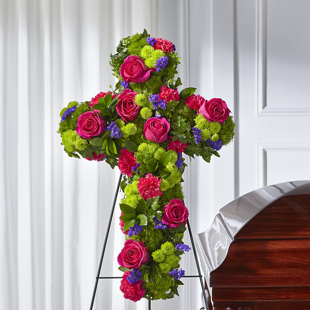 Tribute Rose Floral Cross – CINDY'S FLOWERS AND GIFTS, Colonia NJ