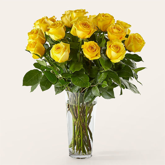 Long Stem Yellow Rose Bouquet – CINDY'S FLOWERS AND GIFTS, Colonia NJ