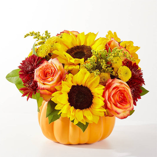 Golden Gourd Pumpkin Bouquet – CINDY'S FLOWERS AND GIFTS, Colonia NJ