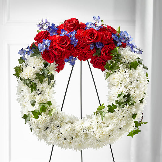 Patriotic Passion Wreath – CINDY'S FLOWERS AND GIFTS, Colonia NJ