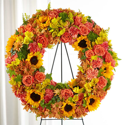 Autumnal Memories Wreath (Standard) – CINDY'S FLOWERS AND GIFTS, Colonia NJ