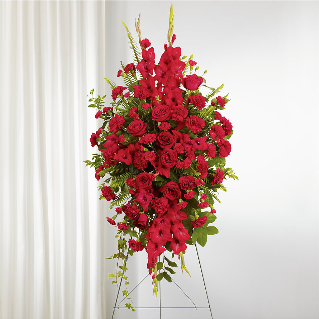 From the Heart Standing Spray – CINDY'S FLOWERS AND GIFTS, Colonia NJ