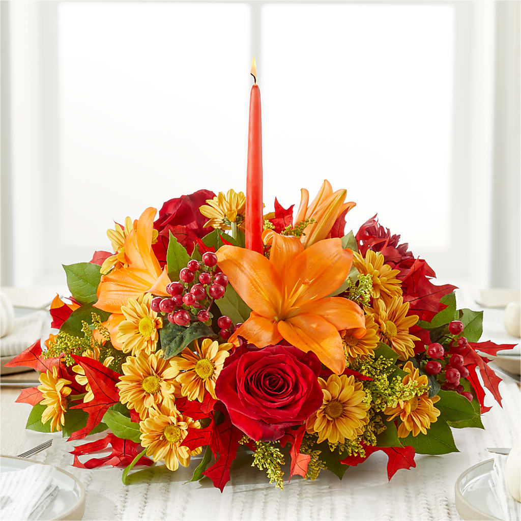 Autumn's Embrace Centerpiece – CINDY'S FLOWERS AND GIFTS, Colonia NJ